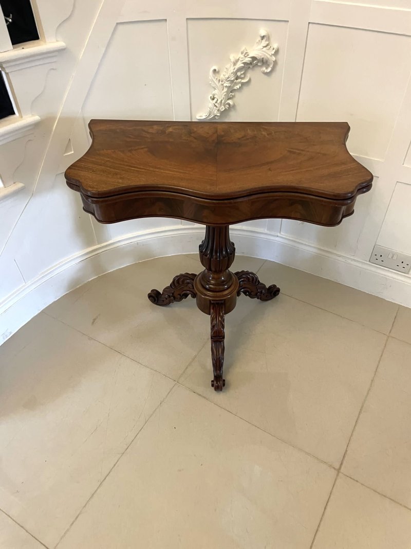 Antique Victorian Quality Figured Mahogany Card/Console Table